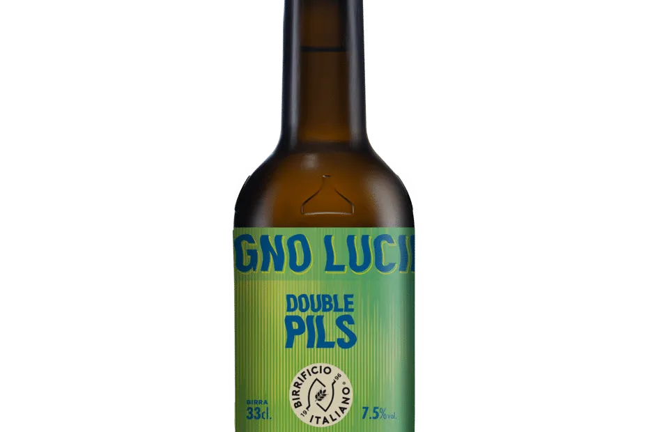 Bottiglia di birra artigianale italiana Double Pils.