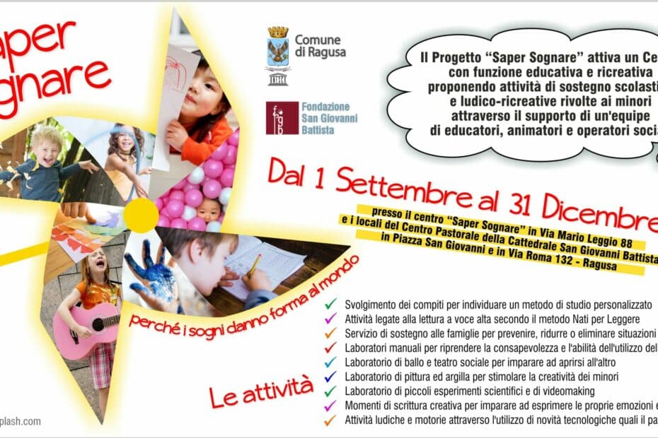 Locandina evento educativo per bambini a Ragusa.