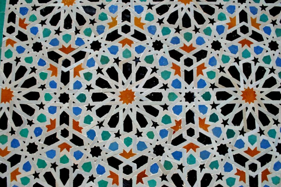 Mosaico geometrico a motivi arabi.