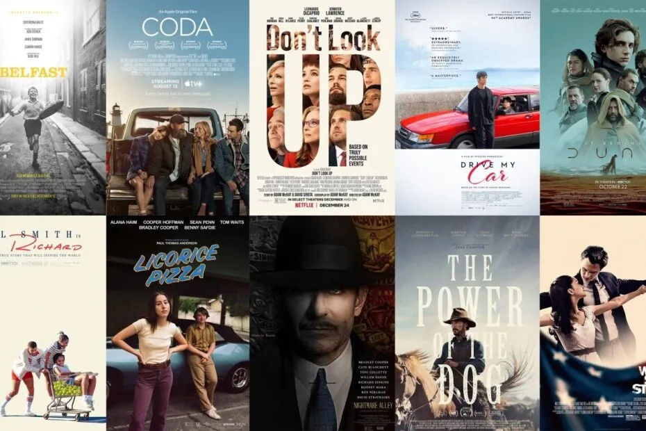 Collage di poster cinematografici recenti.