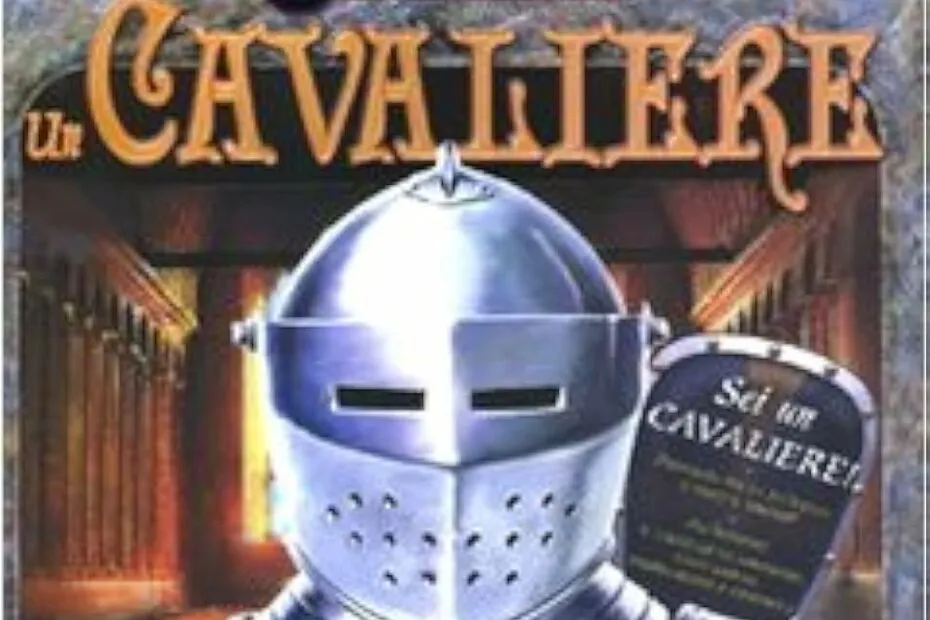 Copertina libro cavaliere con elmo e armatura.