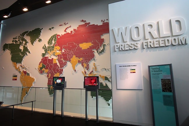 Mappa interattiva sulla libertà di stampa.