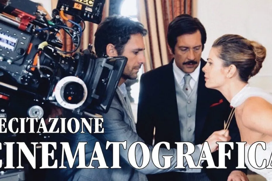 Scena di recitazione sul set cinematografico.